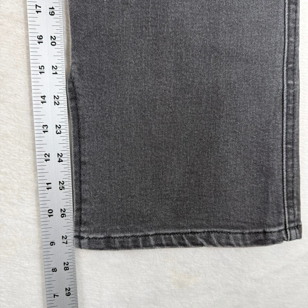 KanCan Womens Cargo Flare Jeans Faded Black Slit Hem BT1400AA-2-SF Sz 8